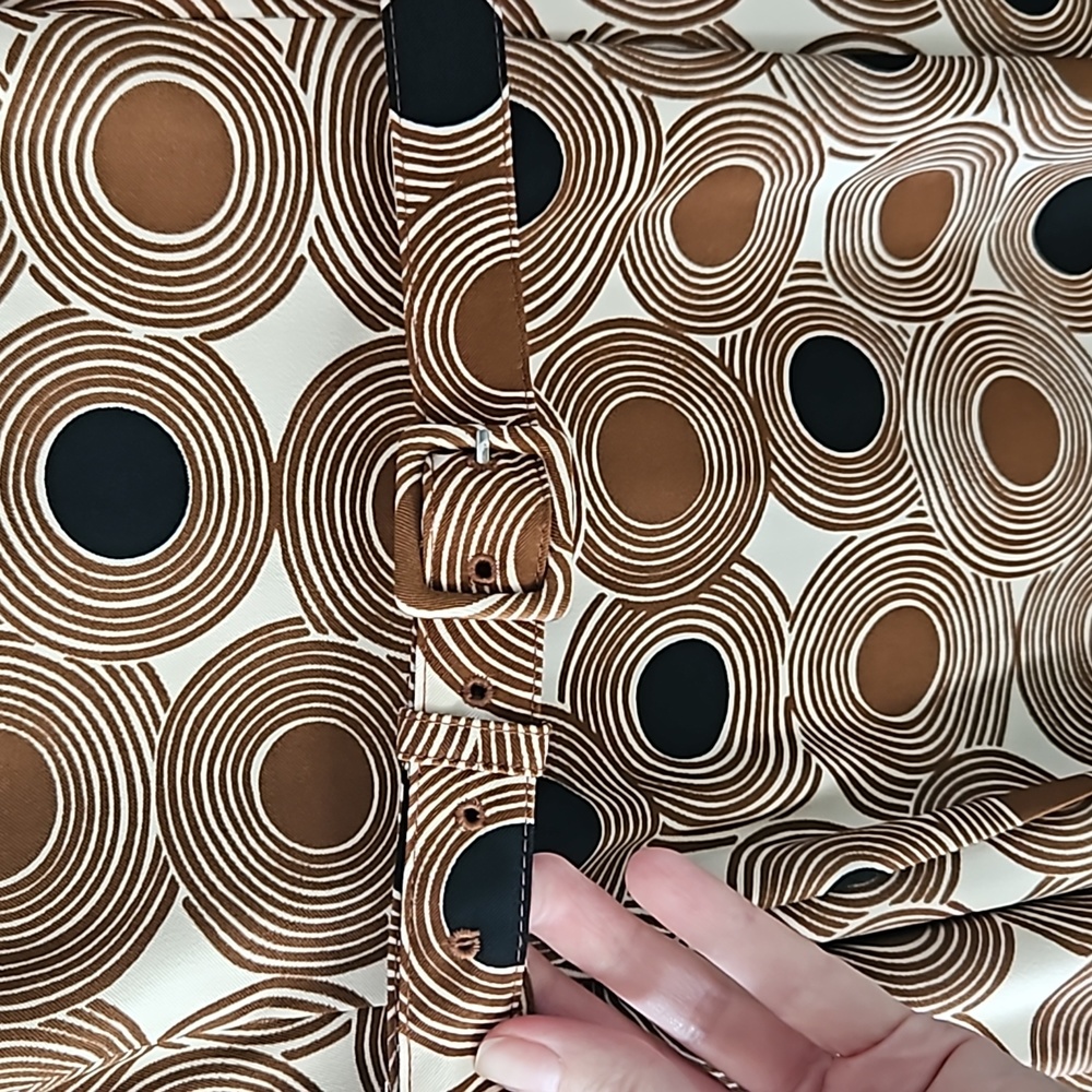 Belted dress, fabric has great texture/drape.